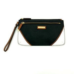 Calvin Klein Clutch Black White Brown Purse Wallet